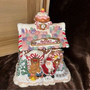 Vintage Fitz and Floyd Santa's Holiday Station Christmas music box